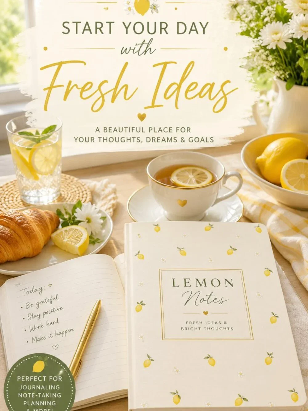 NWT Lemon Themed Paperback Notebook